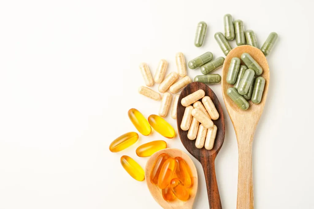 Suplementos alimenticios en polvo, cápsulas y tabletas